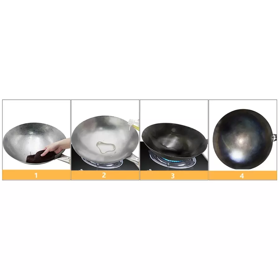 Wok traditional chinezesc din fier 32 cm, 1,3 mm