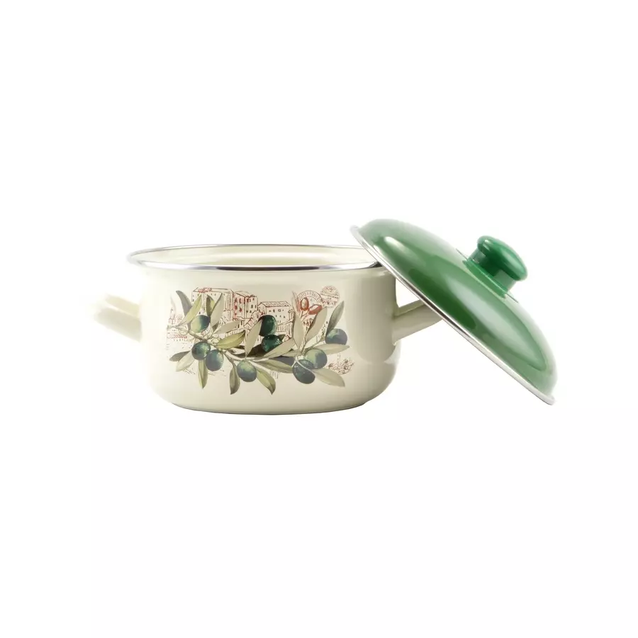 Perfect Home Oliva Vas Emailat cu Capac 16 cm — imaginea 2