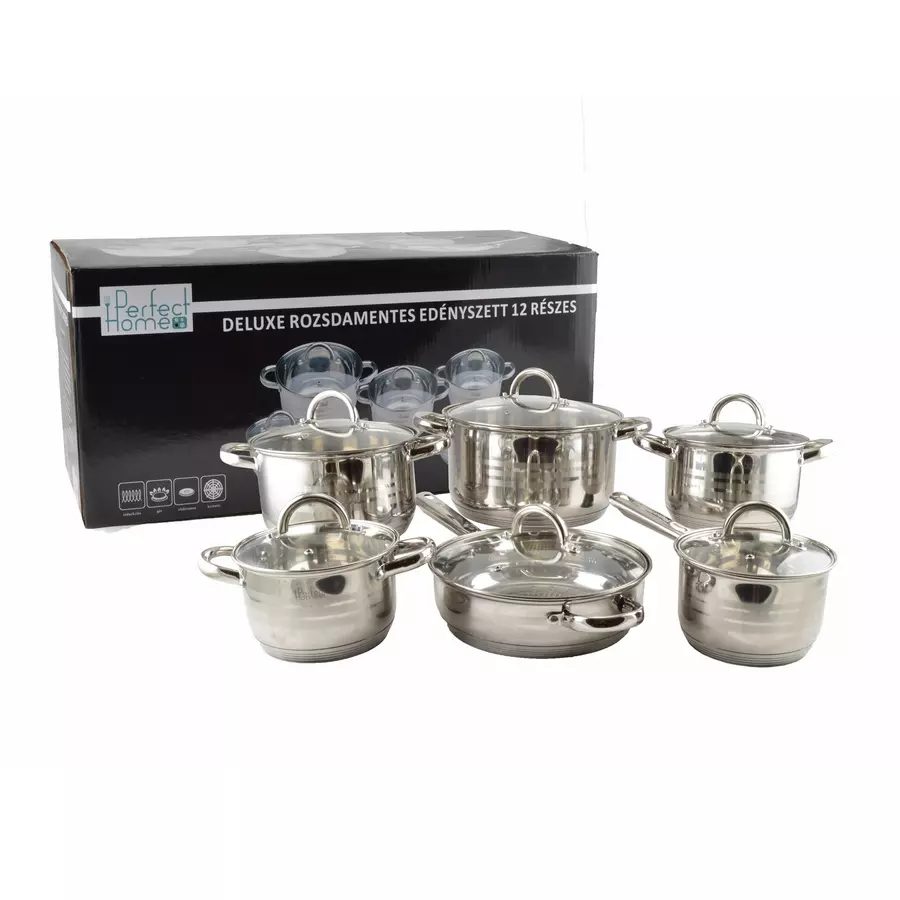 Set de Oale din Otel Inoxidabil Deluxe cu 12 Piese si Capace de Sticla — imaginea 3