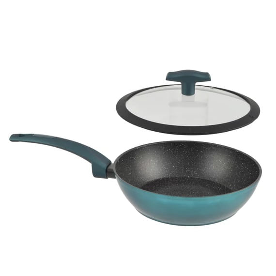 Wok din Aluminiu cu Strat Antiderapant si Capac de Sticla Sea Line pentru Inductie — imaginea 2