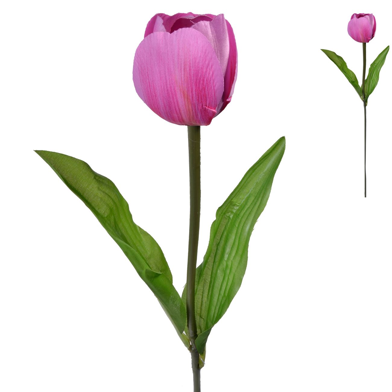 Floare artificiala, lalea, tulpina lunga, culoare mov, 38 cm, plastic
