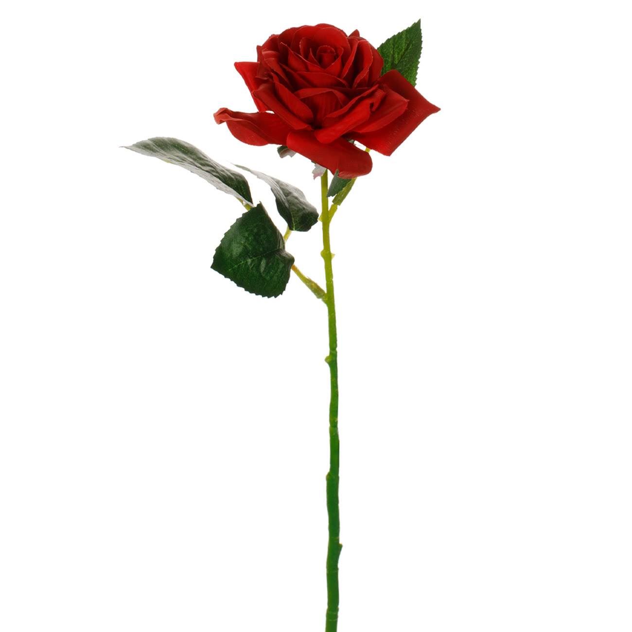 Floare artificiala, trandafir, tulpina scurta, culoare rosu, inaltime 32cm, material plastic