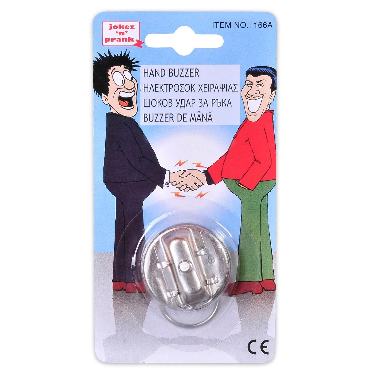 Aparat farsa buzz, strangere de mana, soc electric, argintiu