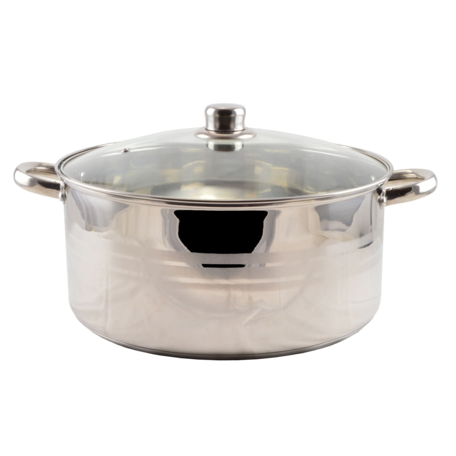 Cratita inox cu capac sticla 32cm — imaginea 2