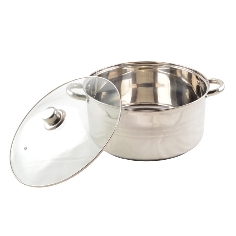 Cratita inox cu capac sticla 32cm — imaginea 3