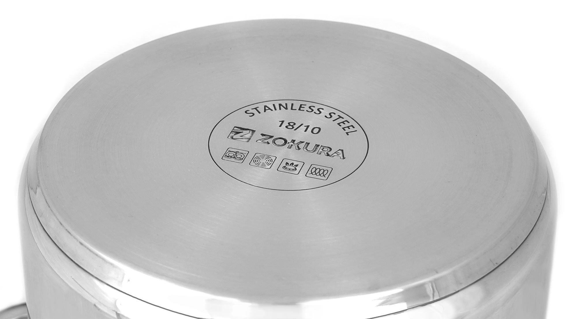 Oala pentru paste, cu 2 cosuri, inox, 22cm/6L - Zokura — imaginea 4