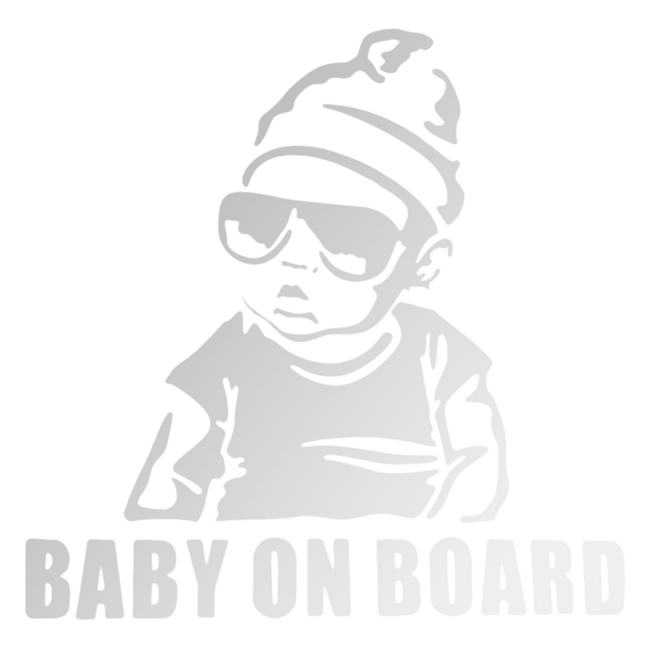 Autocolant auto, baby on board, multicolor, 12.5 x 14 cm
