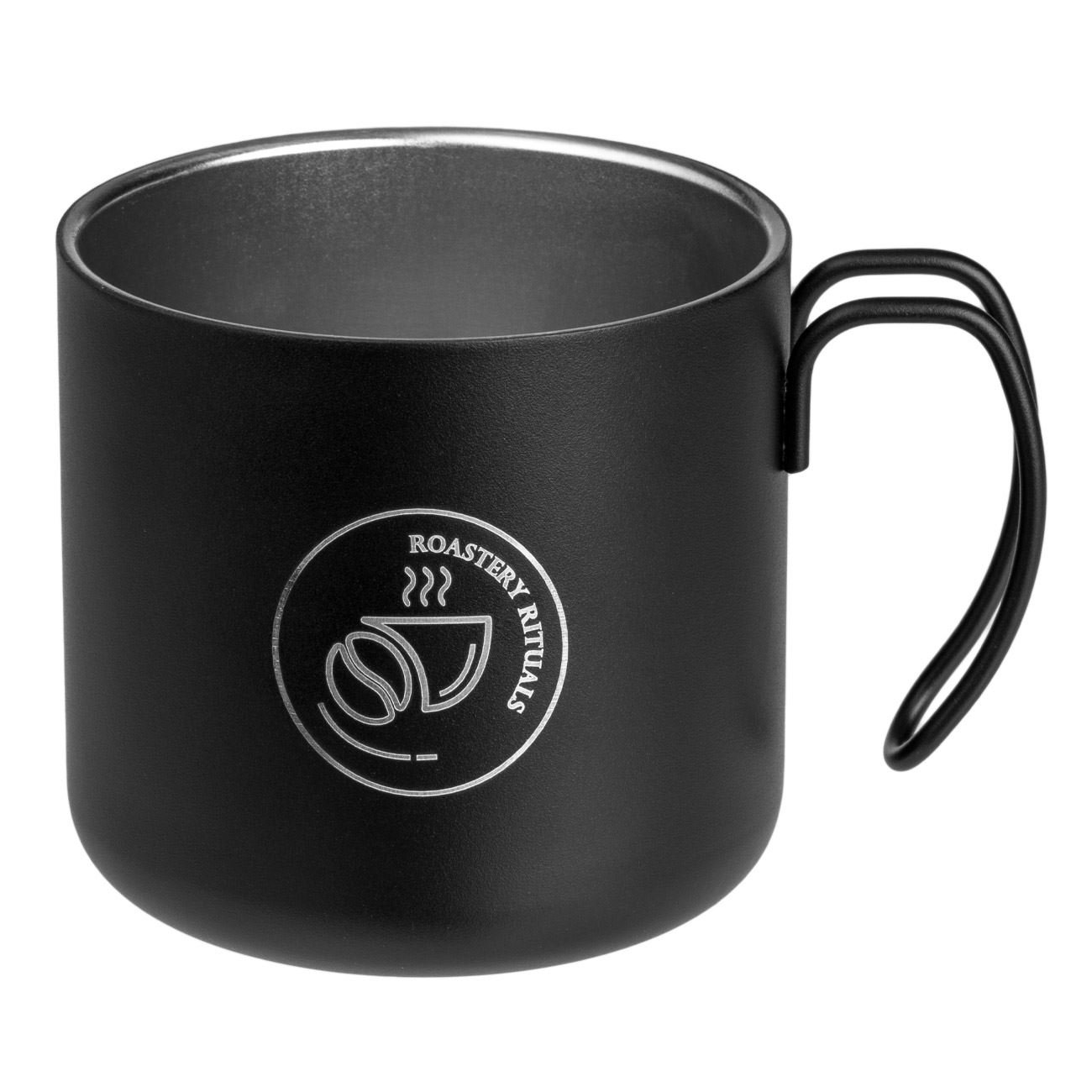 Cana metalica "roastery rituals", negru, capacitate 0,35l, maner curbat