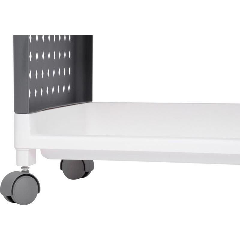 Comoda/raft plastic, MagicHome, pe roti, 4 polite, gri si alb, max 25 kg, 49x29x75.5 cm — imaginea 3