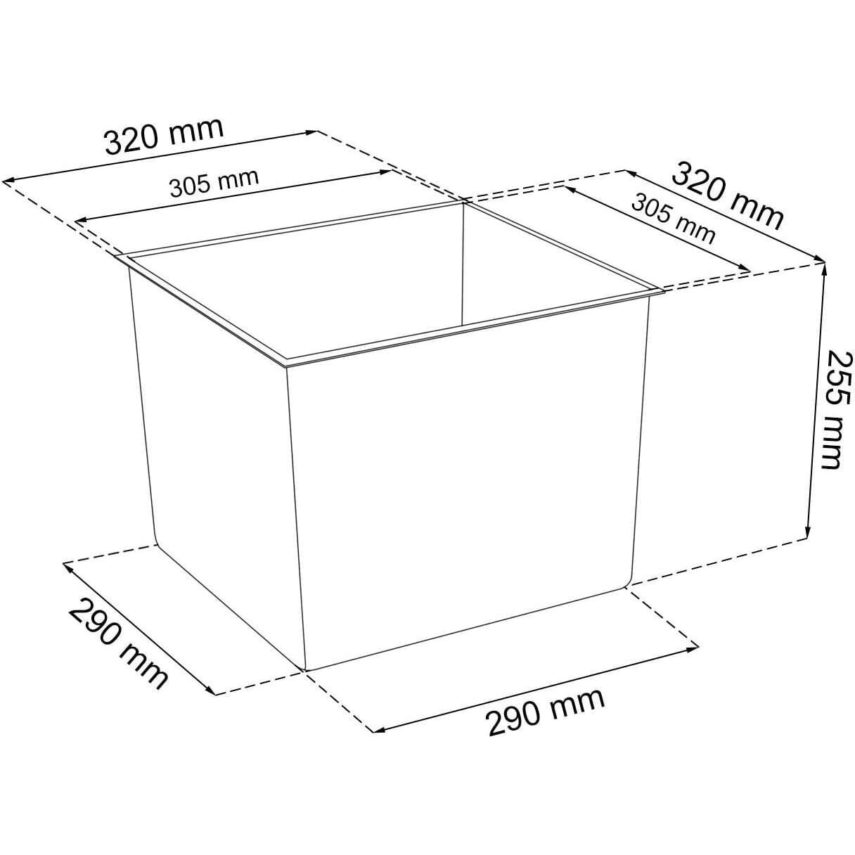 Ghiveci de flori patrat, RATO square, 32.5 x 32.5 cm, H 61 cm, 21/49 L, imitatie ratan, alb, Prosperplast — imaginea 2