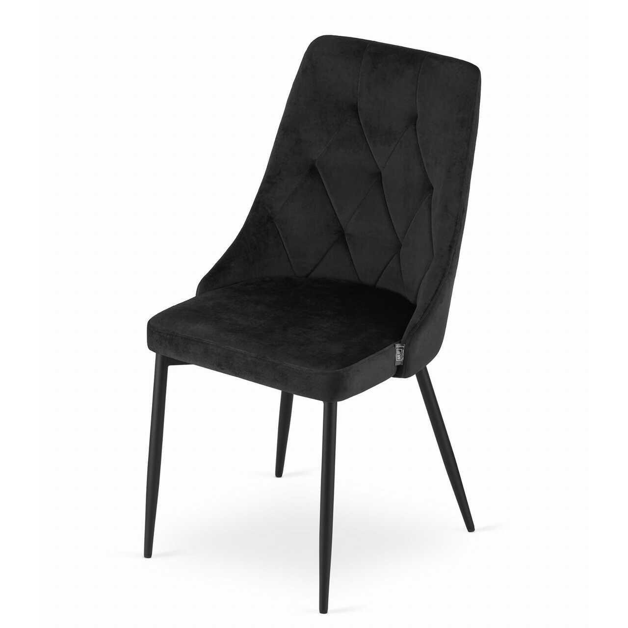 Scaun bucatarie/living, Artool, Imola, catifea, metal, negru, 48.5x61x93.5 cm — imaginea 3