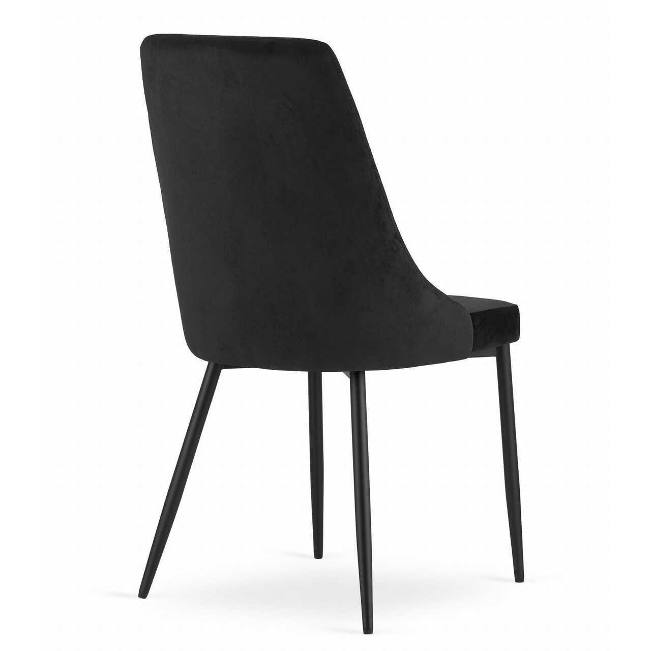 Scaun bucatarie/living, Artool, Imola, catifea, metal, negru, 48.5x61x93.5 cm — imaginea 5