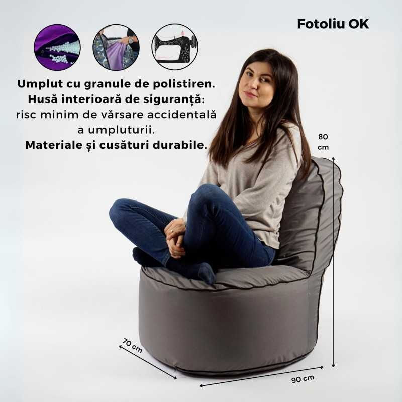 Fotoliu OK, material impermeabil, Rosu — imaginea 3