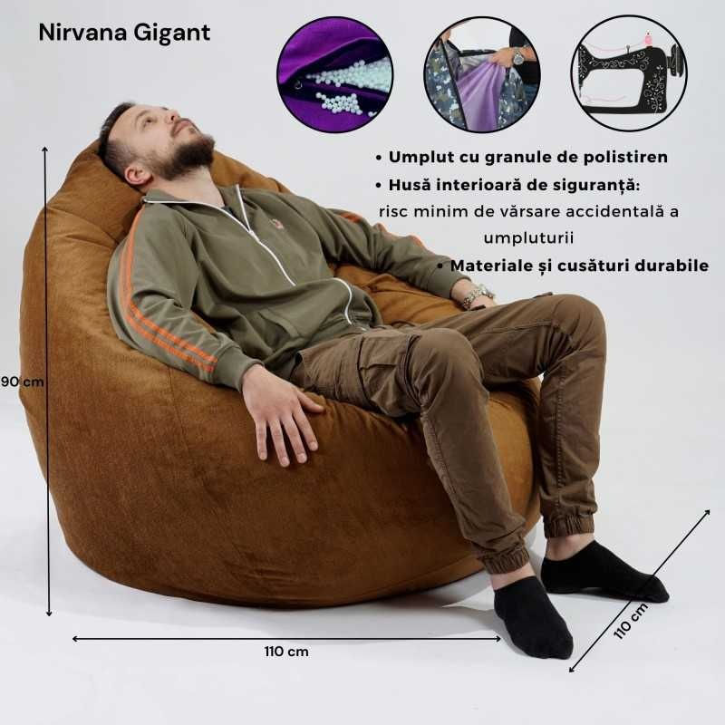 Fotoliu Nirvana Gigant, material impermeabil — imaginea 3