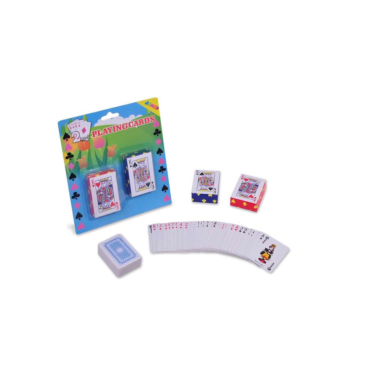 Set carti de joc mini, 2 bucati, rosu si albastru