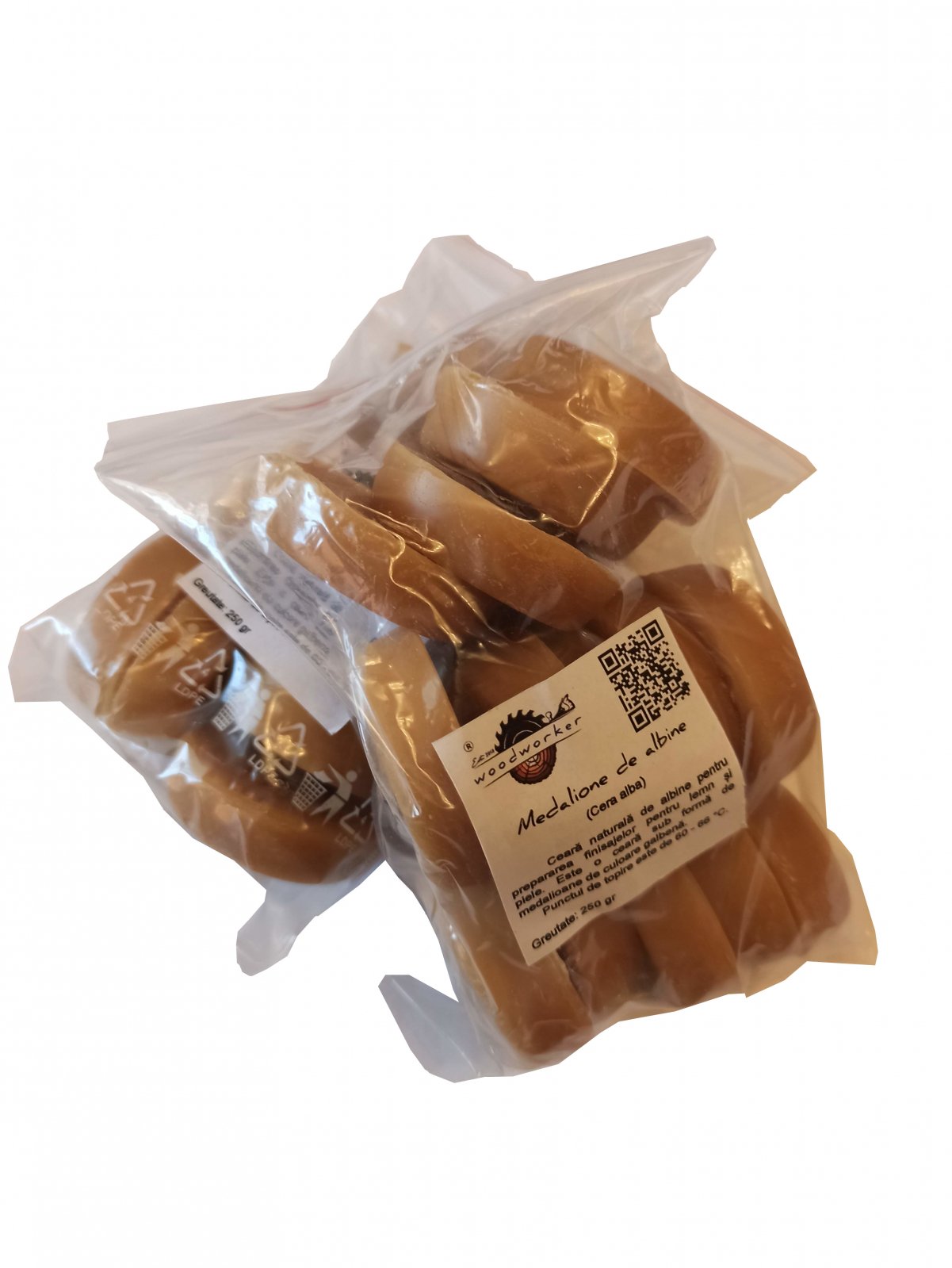 Ceara naturala de albine, Medalioane, 250 gr, Woodworker - 2 | YEO