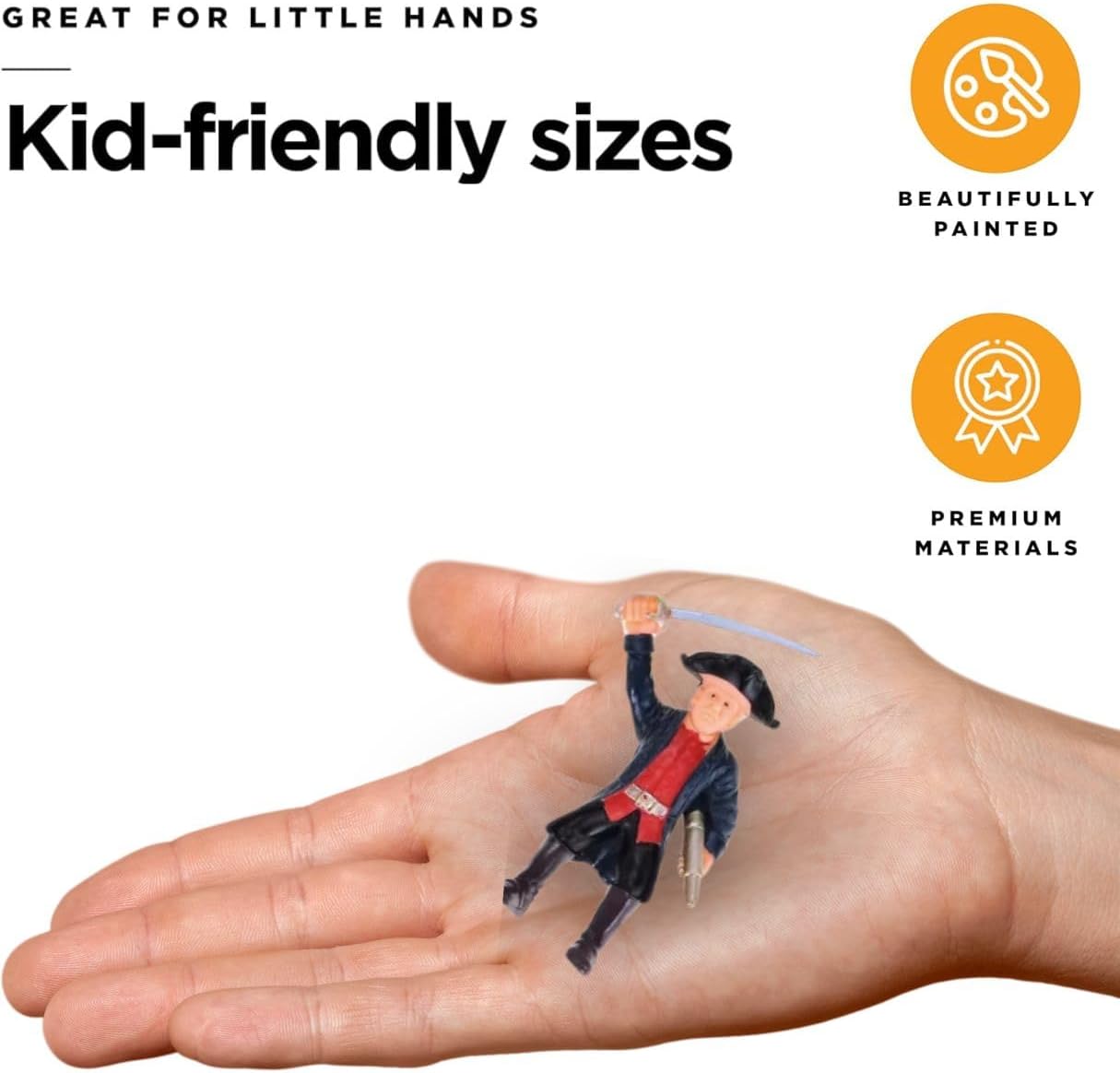 Set 8 Figurine Pirati, pentru copii de 3 ani+, Plastic, 8cm Inaltime, Multicolor - imagine 2