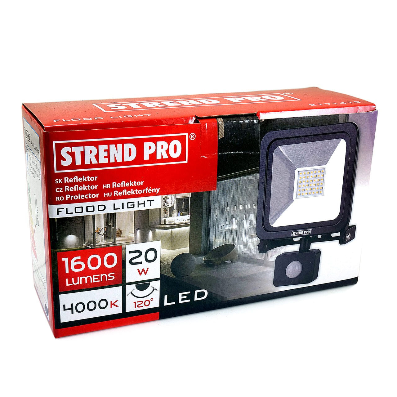 Proiector lucru, LED, cu senzor, 20 W, 1600 lm, IP44, Strend Pro — imaginea 4