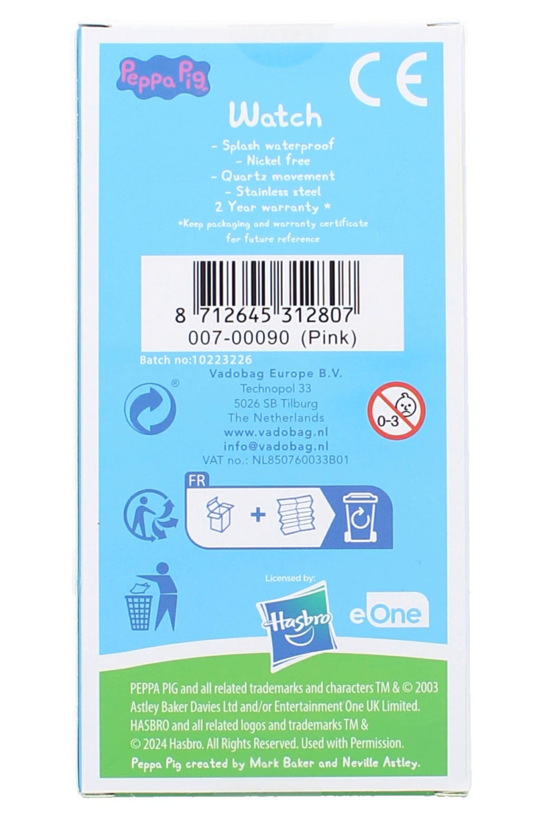 Ceas de mana copii Peppa Pig Kids Time, de fete Roz - imagine 3