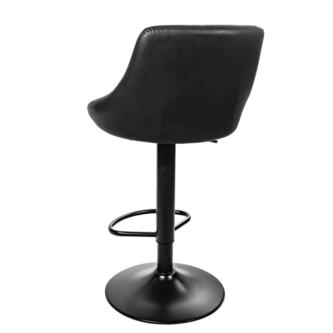 Scaun de bucatarie/bar, Artool, Kast, rotativ, piele ecologica, negru, 45.5x48.5x85-105 cm — imaginea 2
