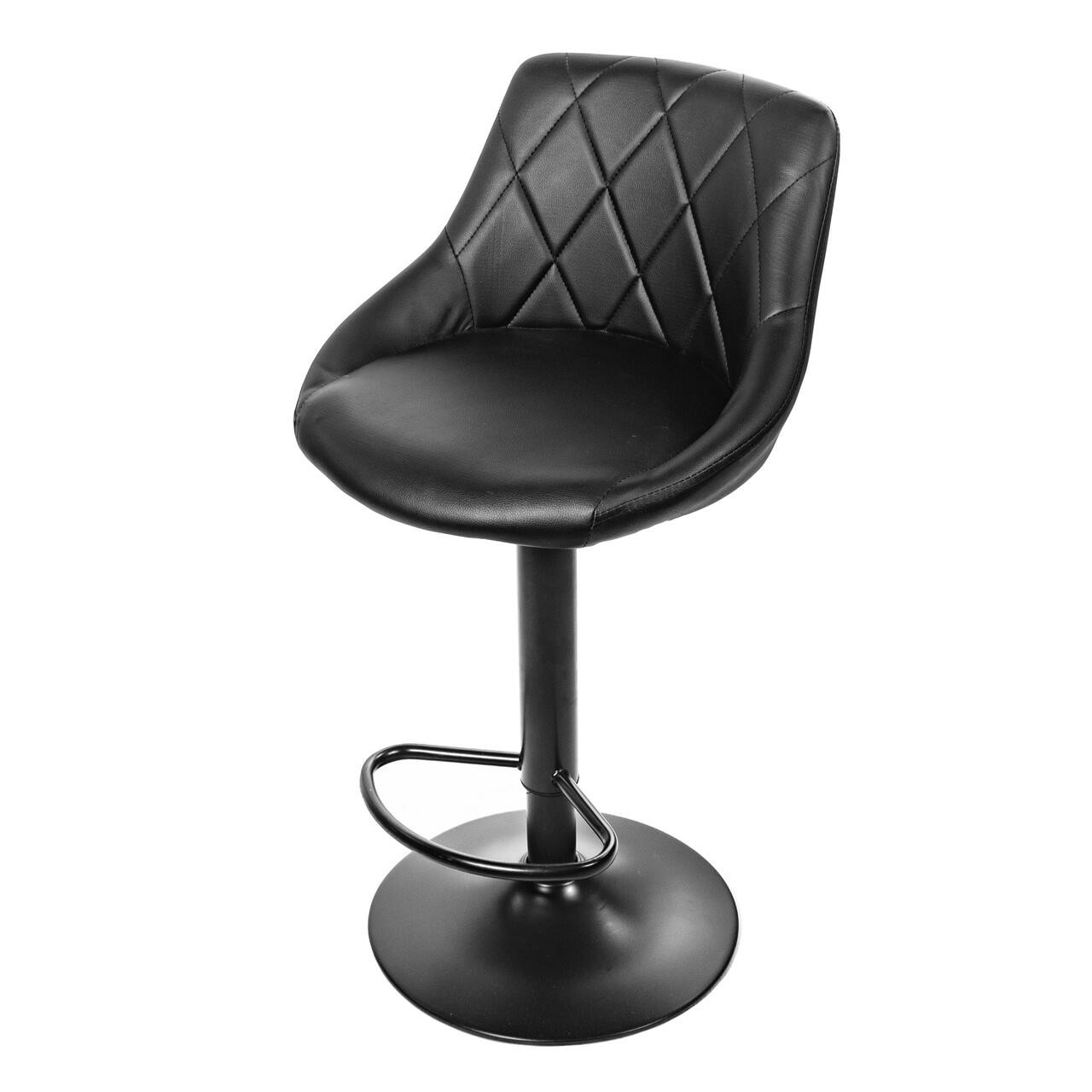 Scaun de bucatarie/bar, Artool, Kast, rotativ, piele ecologica, negru, 45.5x48.5x85-105 cm — imaginea 3