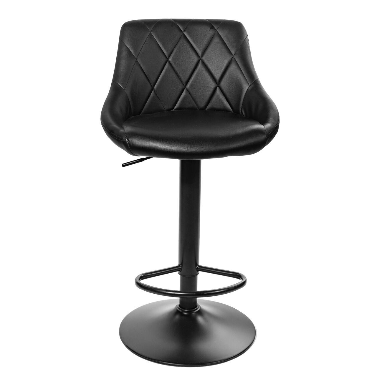 Scaun de bucatarie/bar, Artool, Kast, rotativ, piele ecologica, negru, 45.5x48.5x85-105 cm — imaginea 4