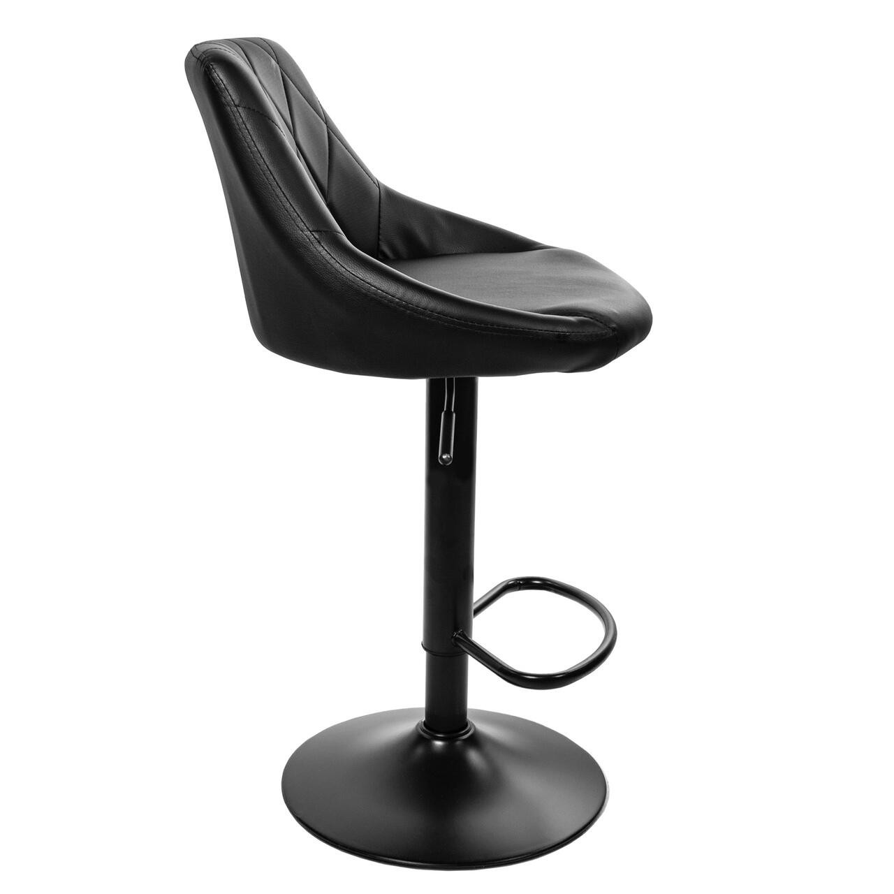 Scaun de bucatarie/bar, Artool, Kast, rotativ, piele ecologica, negru, 45.5x48.5x85-105 cm — imaginea 5