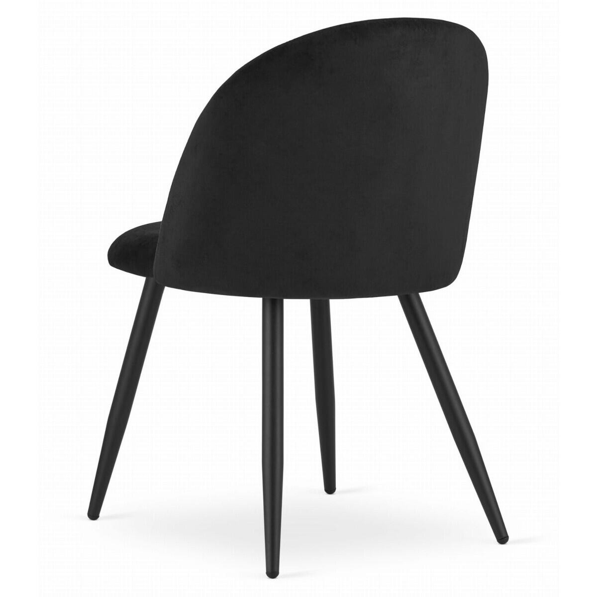 Scaun bucatarie/living, Artool, Bello, catifea, metal, negru, 46x42.5x76.5 cm — imaginea 2