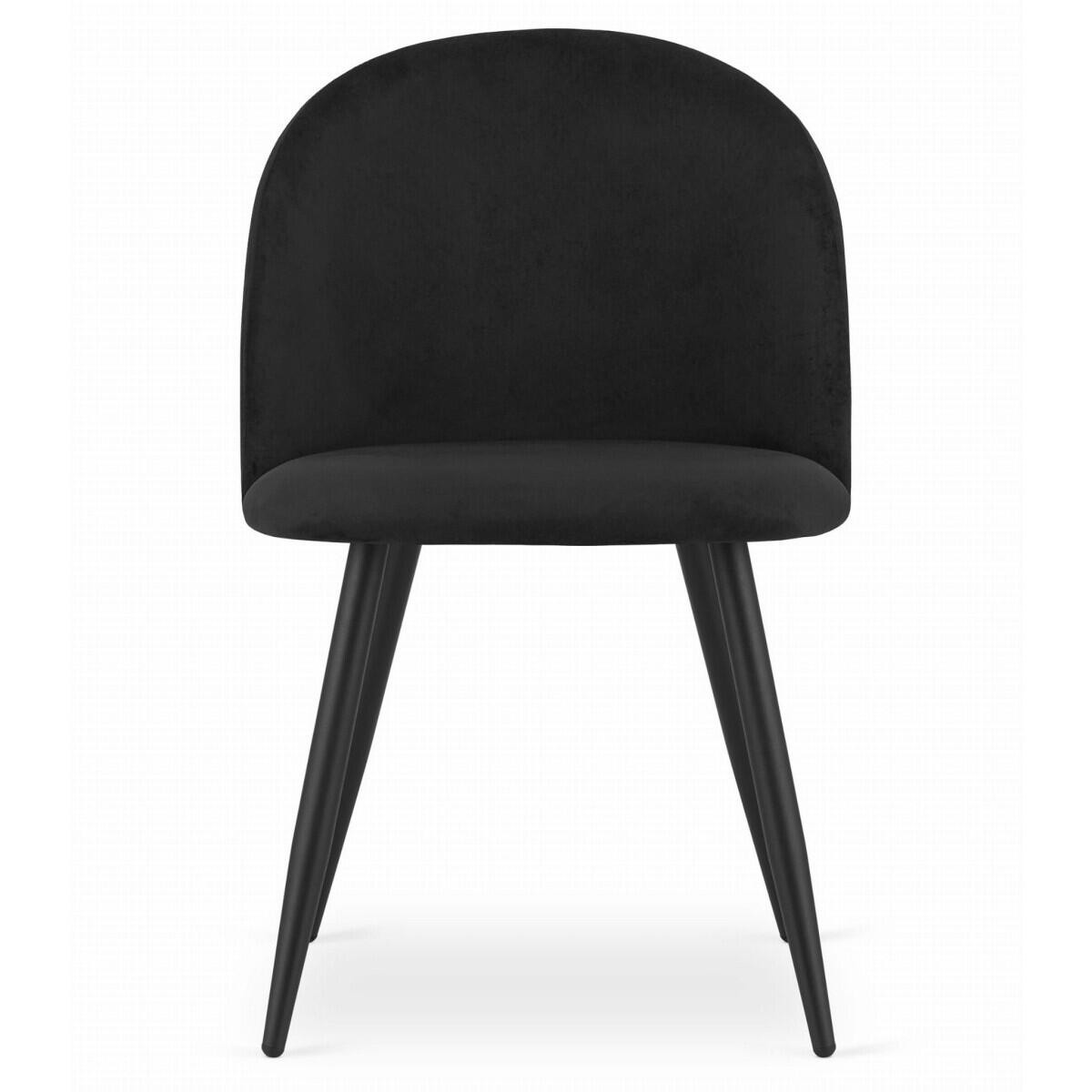Scaun bucatarie/living, Artool, Bello, catifea, metal, negru, 46x42.5x76.5 cm — imaginea 3