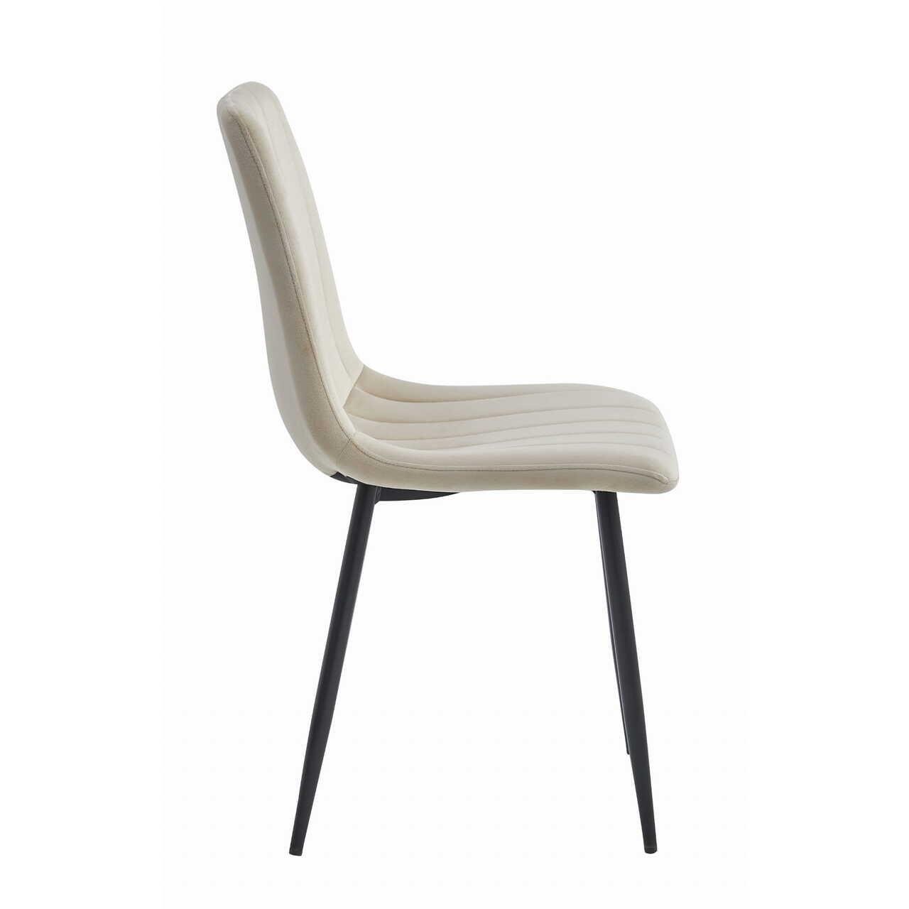 Scaun bucatarie/living, Artool, Lava, catifea, metal, bej si negru, 43x51x90 cm — imaginea 2