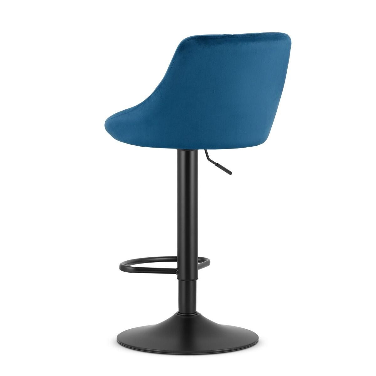 Scaun de bucatarie/bar, Artool, Kast, rotativ, catifea, bleumarin si negru, 45.5x49x85-105 cm — imaginea 2