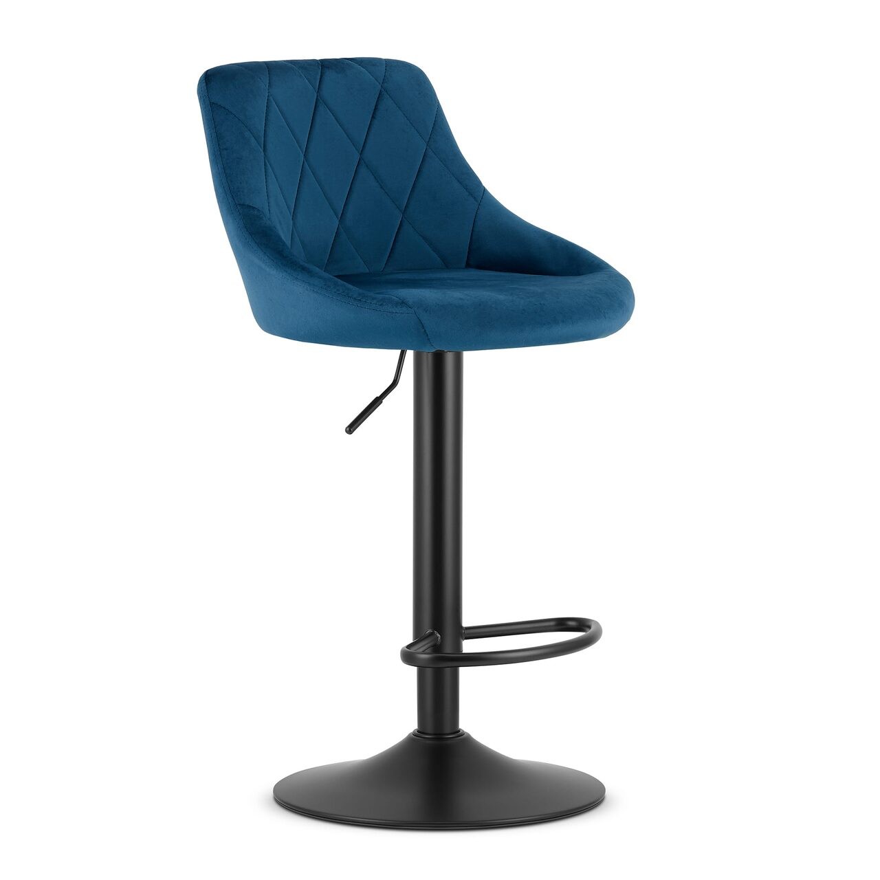 Scaun de bucatarie/bar, Artool, Kast, rotativ, catifea, bleumarin si negru, 45.5x49x85-105 cm — imaginea 3