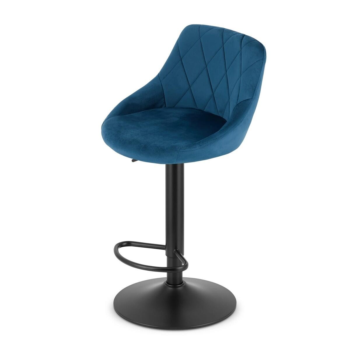 Scaun de bucatarie/bar, Artool, Kast, rotativ, catifea, bleumarin si negru, 45.5x49x85-105 cm — imaginea 4