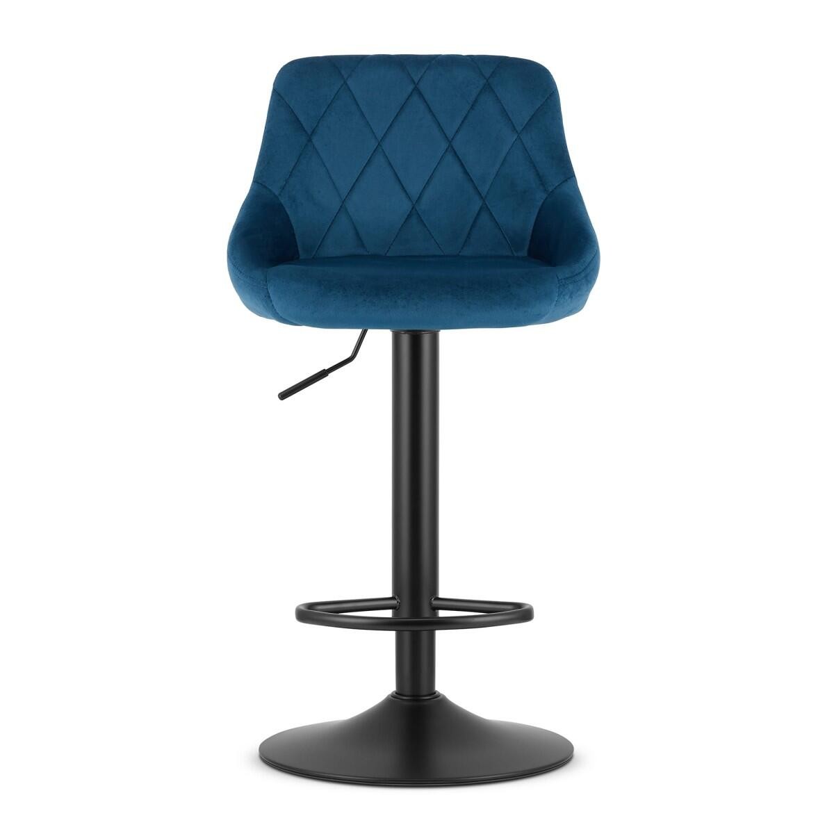 Scaun de bucatarie/bar, Artool, Kast, rotativ, catifea, bleumarin si negru, 45.5x49x85-105 cm — imaginea 5
