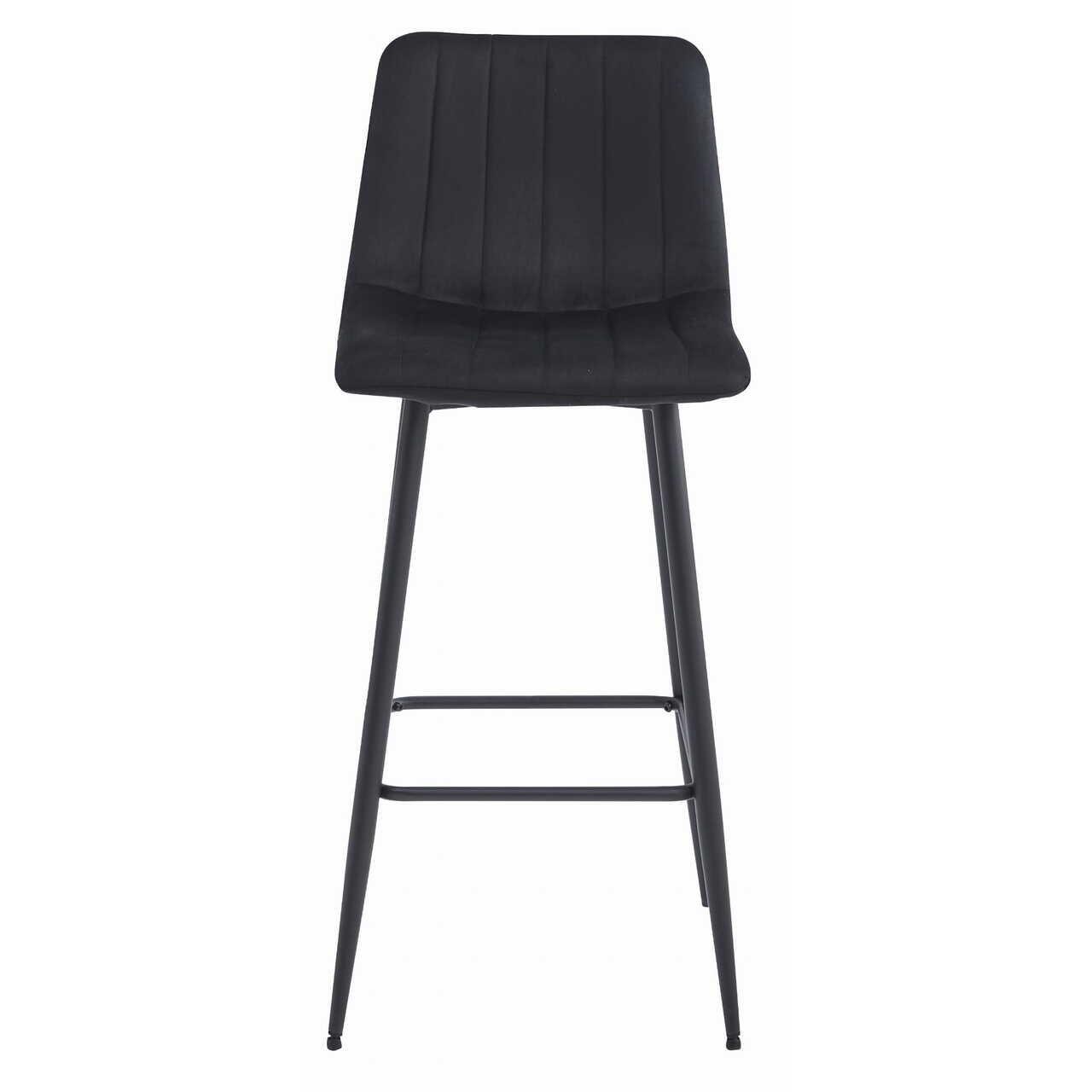 Scaun de bucatarie/bar, Artool, Pozza, catifea, otel, negru, 43x35x104 cm — imaginea 2