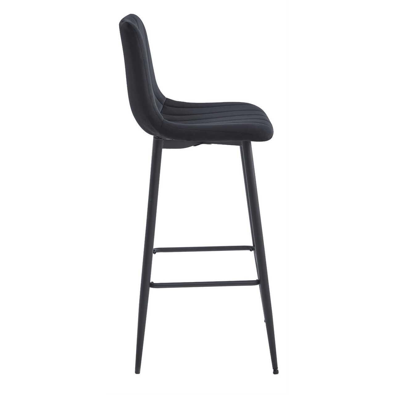 Scaun de bucatarie/bar, Artool, Pozza, catifea, otel, negru, 43x35x104 cm — imaginea 4