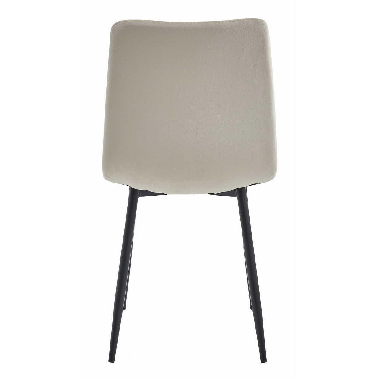 Scaun bucatarie/living, Artool, Libra, catifea, metal, bej si negru, 44x40x88.5 cm — imaginea 3