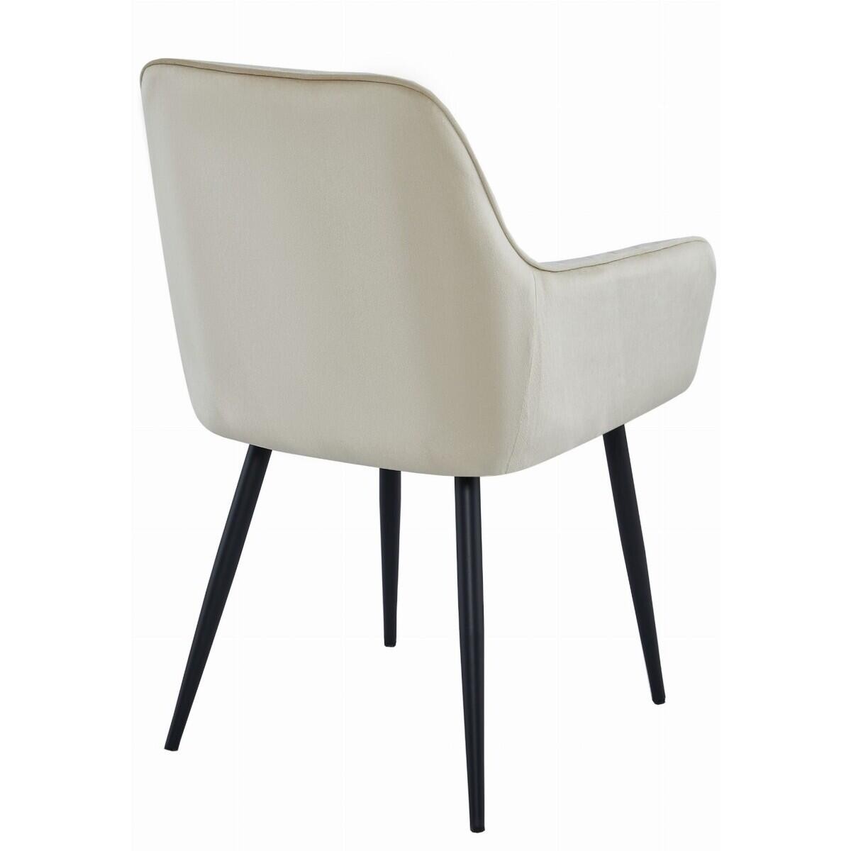 Scaun stil fotoliu bucatarie/living, Artool, Solden, catifea, metal, bej si negru, 55x45.5x83.5 cm — imaginea 5