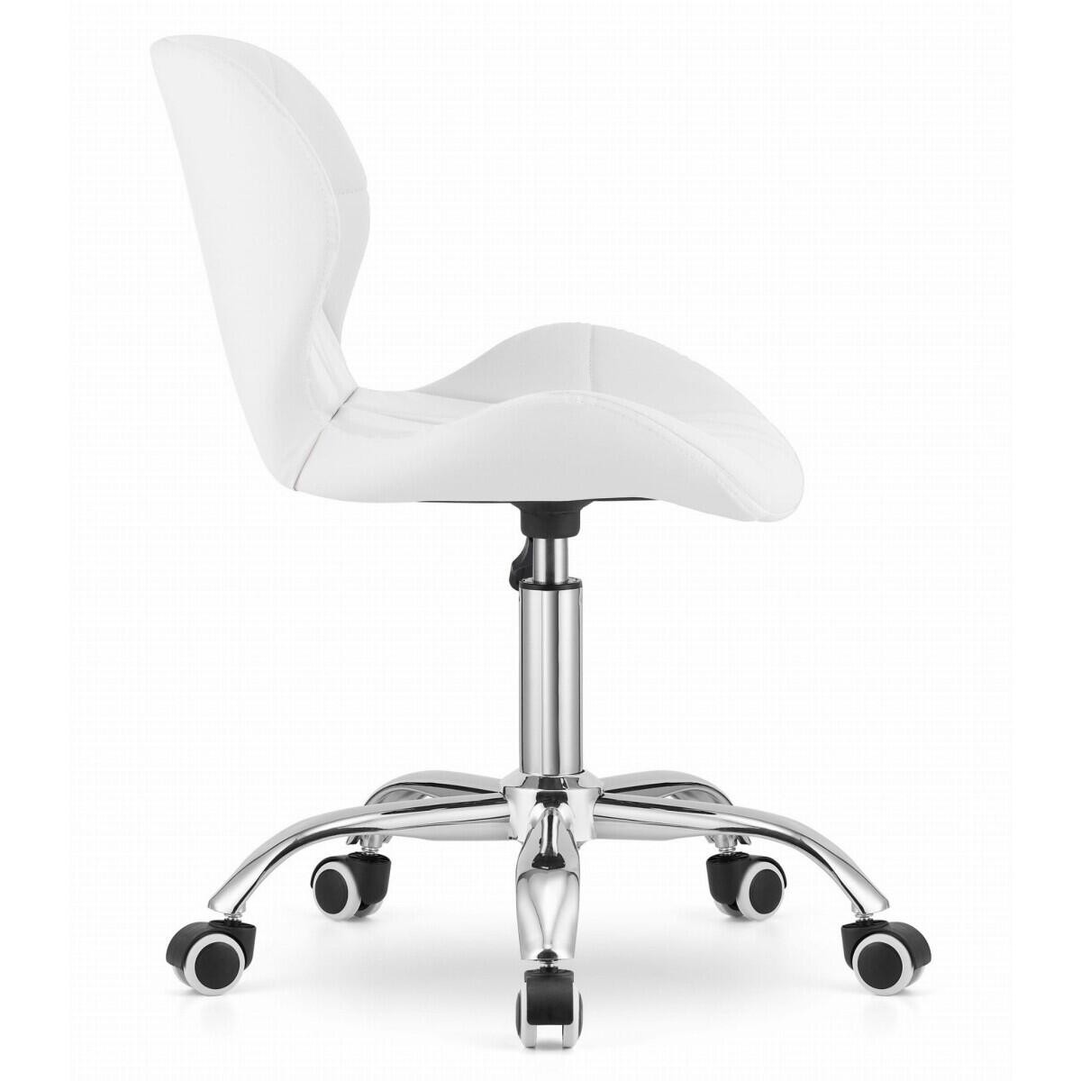 Scaun de birou, Artool, Avola, rotativ, piele ecologica, alb, 53.5x55.5x73.5-84.5 cm — imaginea 2