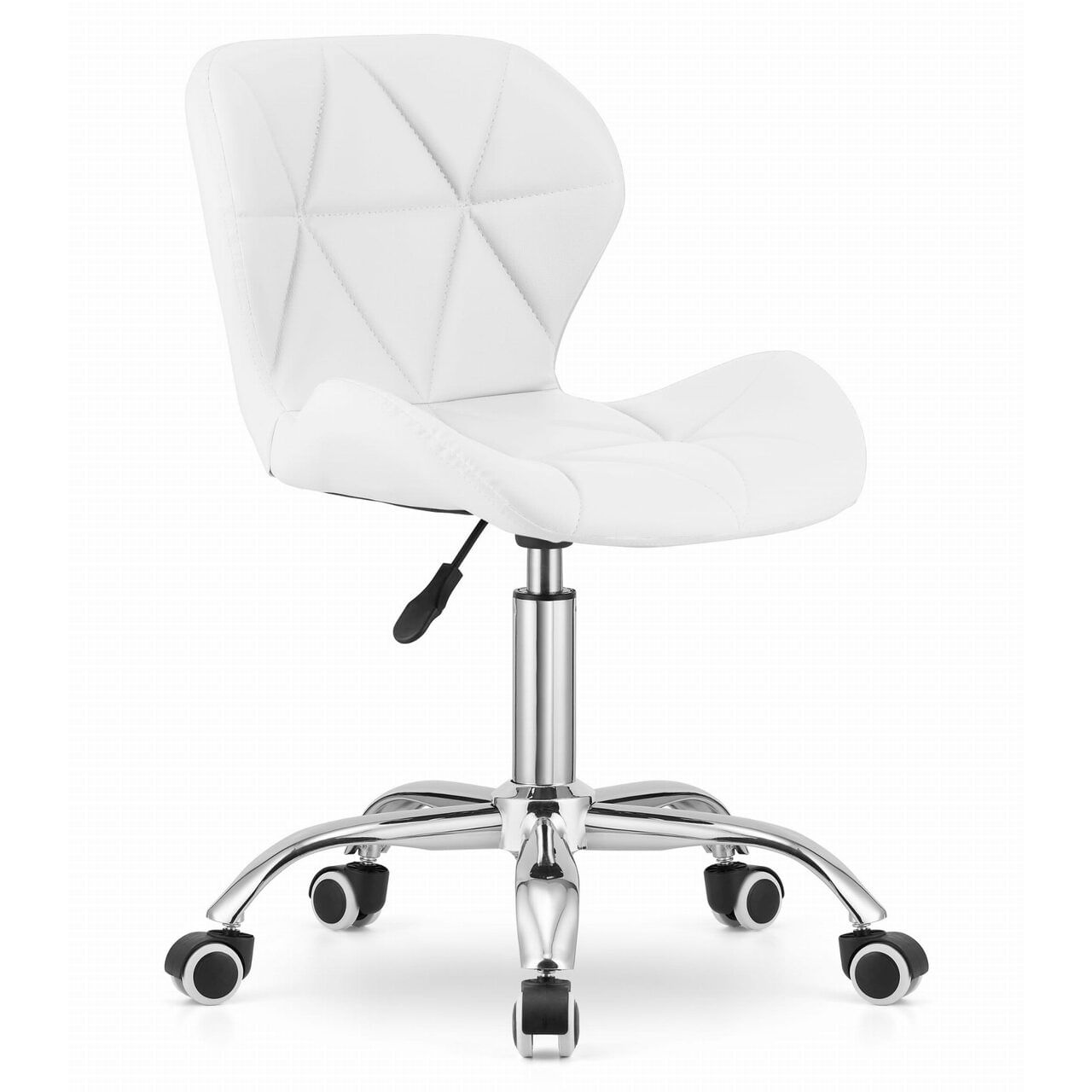 Scaun de birou, Artool, Avola, rotativ, piele ecologica, alb, 53.5x55.5x73.5-84.5 cm — imaginea 3