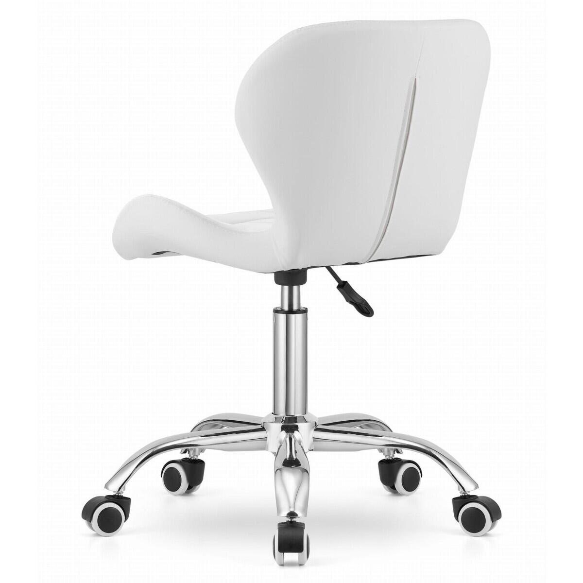 Scaun de birou, Artool, Avola, rotativ, piele ecologica, alb, 53.5x55.5x73.5-84.5 cm — imaginea 4