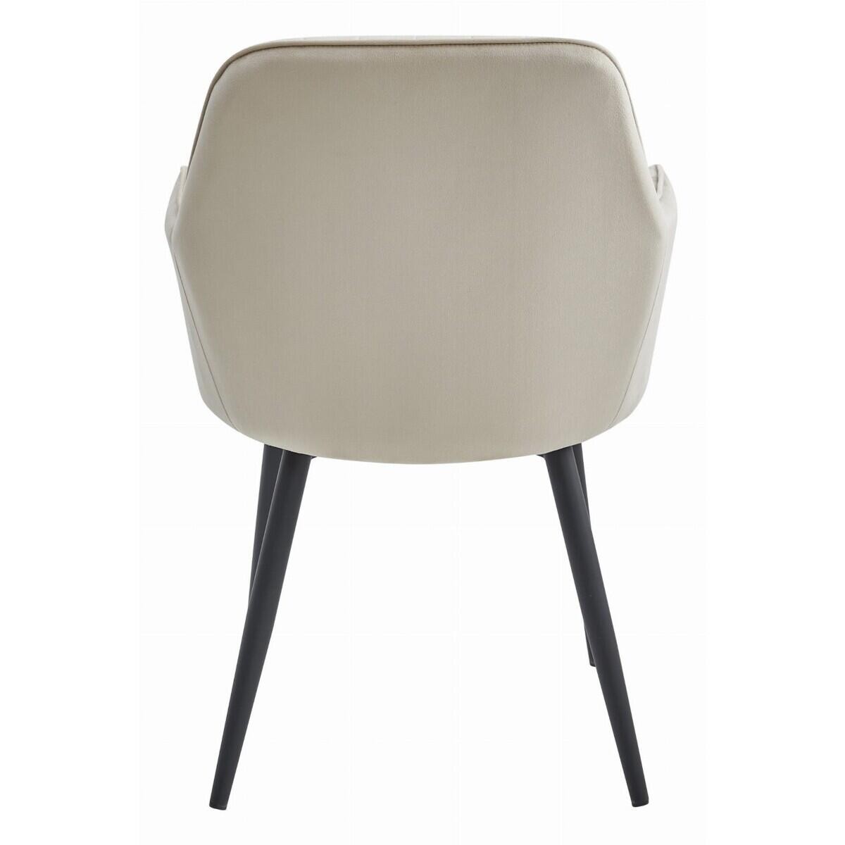 Scaun stil fotoliu bucatarie/living, Artool, Lugo, catifea, metal, bej si negru, 57.5x56.5x86.5 cm — imaginea 3