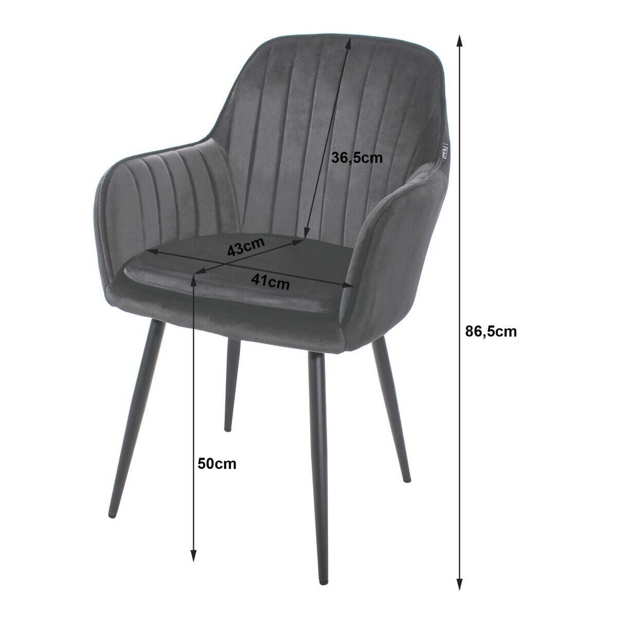 Scaun stil fotoliu bucatarie/living, Artool, Lugo, catifea, metal, bej si negru, 57.5x56.5x86.5 cm — imaginea 5