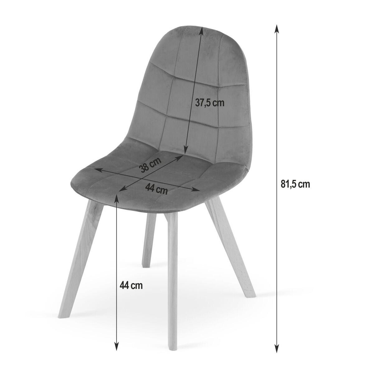 Scaun bucatarie/living, Artool, Bora, catifea, lemn, albastru, 44.5x54x81.5 cm — imaginea 2