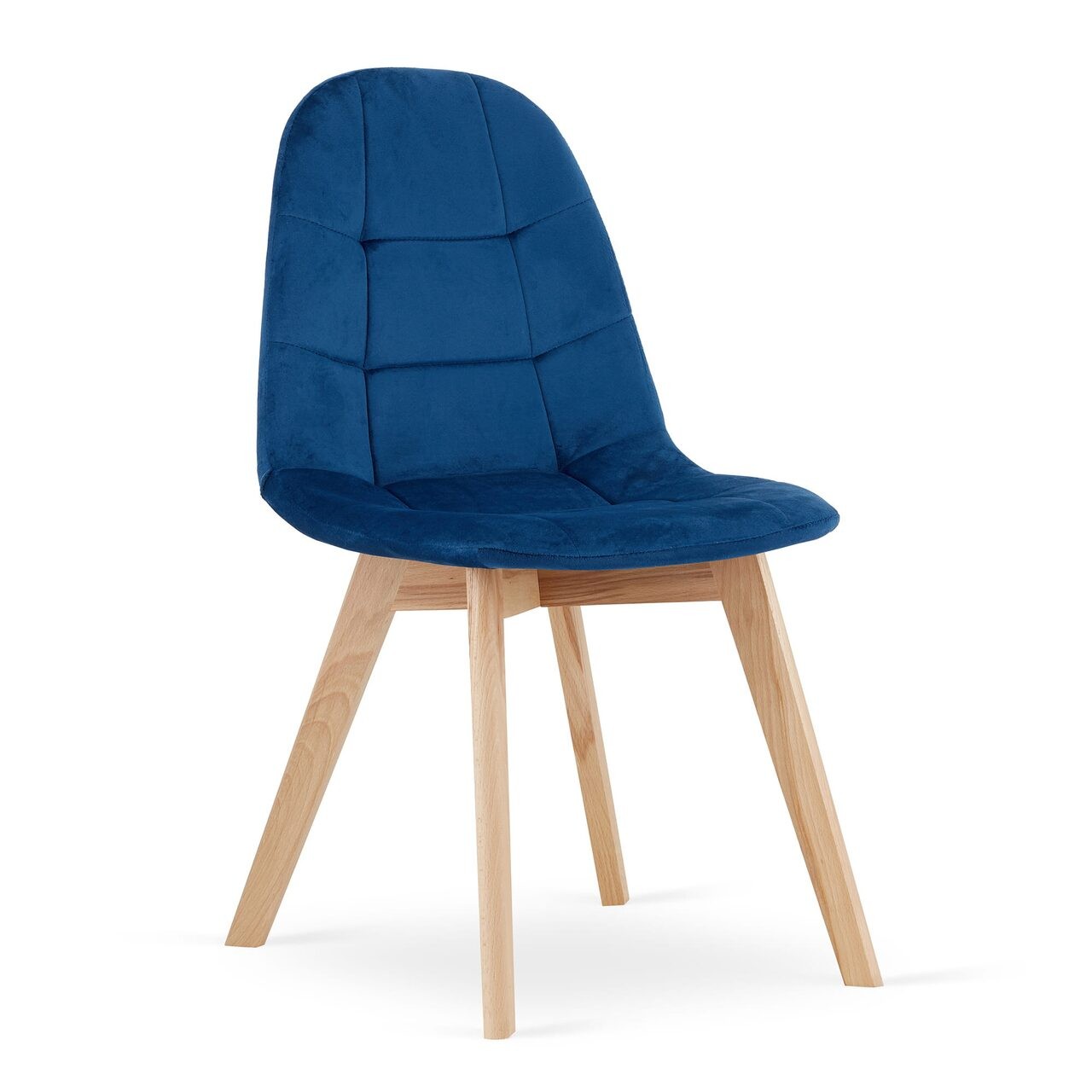 Scaun bucatarie/living, Artool, Bora, catifea, lemn, albastru, 44.5x54x81.5 cm — imaginea 3