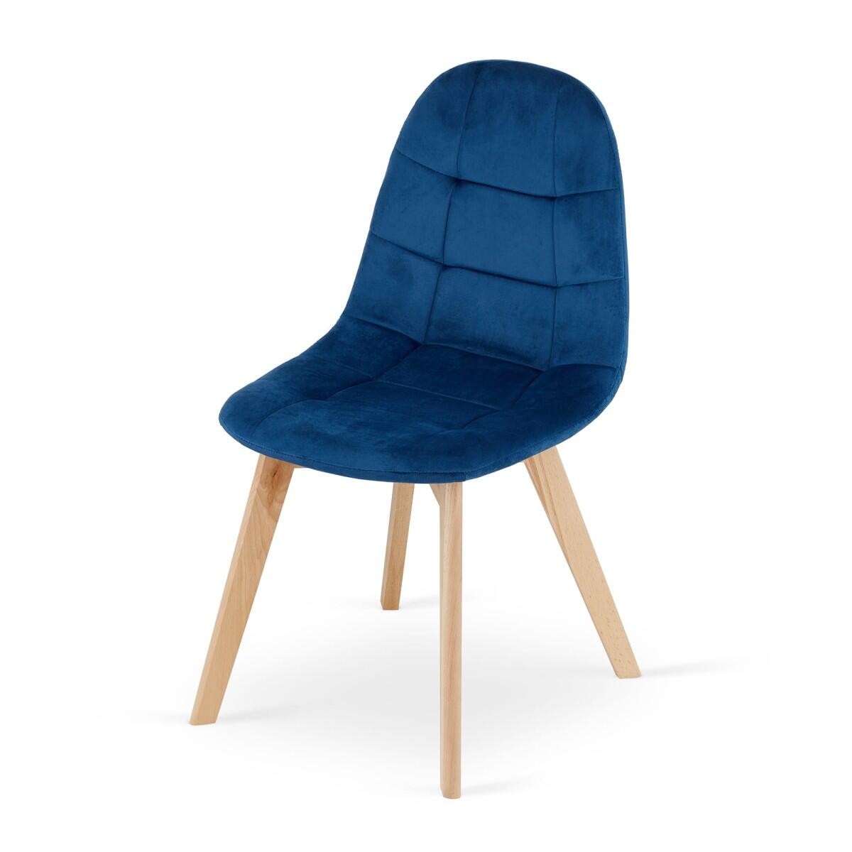 Scaun bucatarie/living, Artool, Bora, catifea, lemn, albastru, 44.5x54x81.5 cm — imaginea 4
