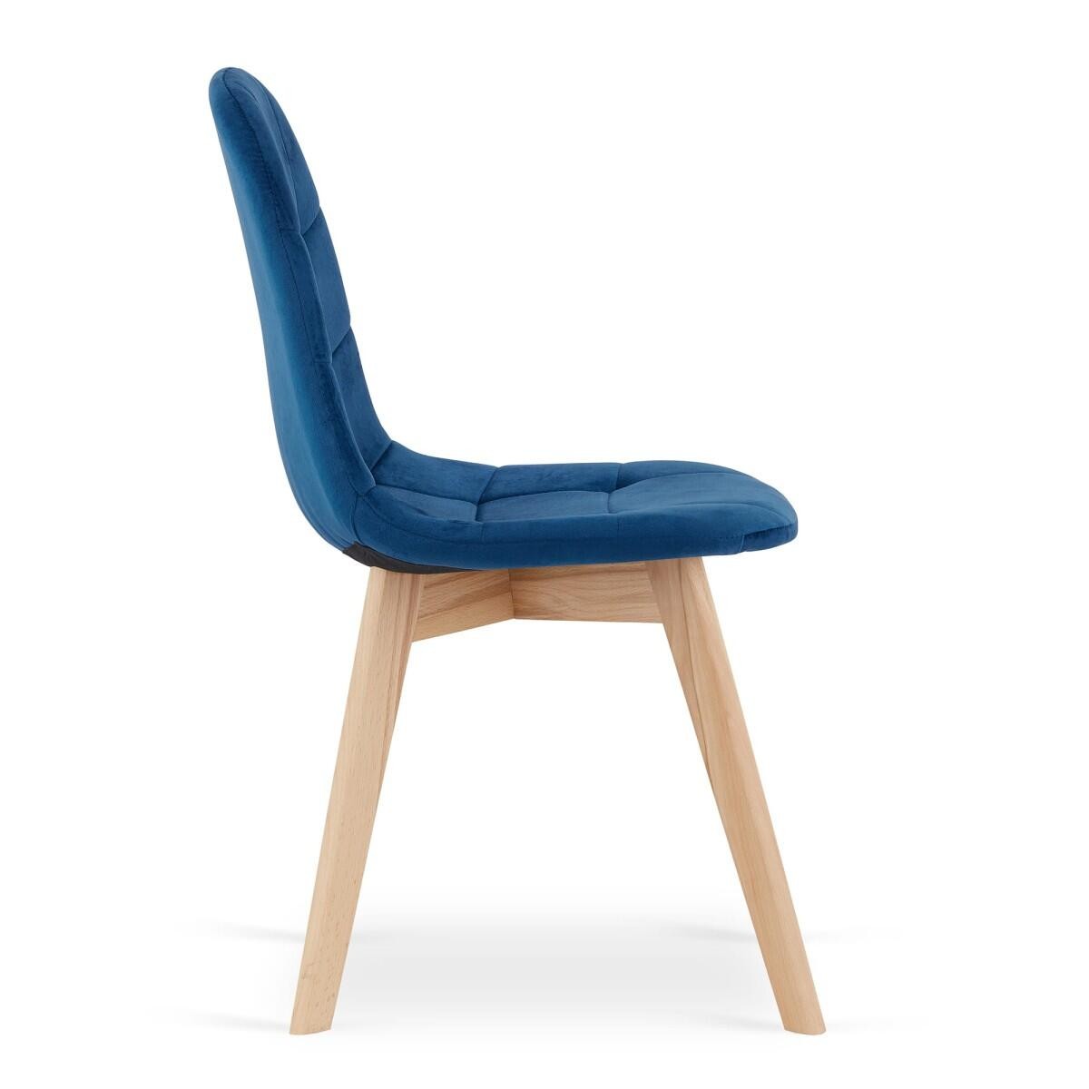 Scaun bucatarie/living, Artool, Bora, catifea, lemn, albastru, 44.5x54x81.5 cm — imaginea 5
