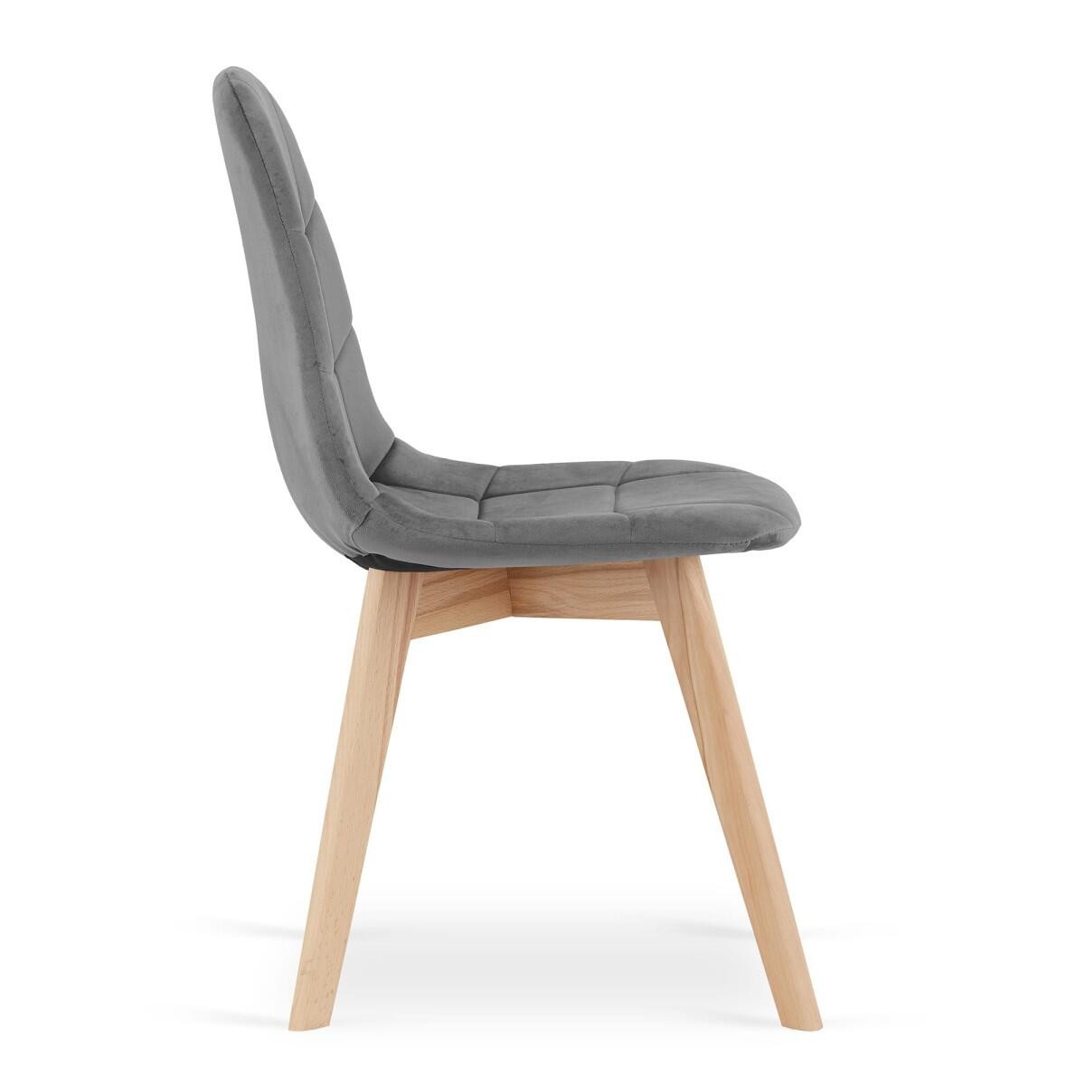 Scaun bucatarie/living, Artool, Bora, catifea, lemn, gri inchis, 44.5x54x81.5 cm — imaginea 2