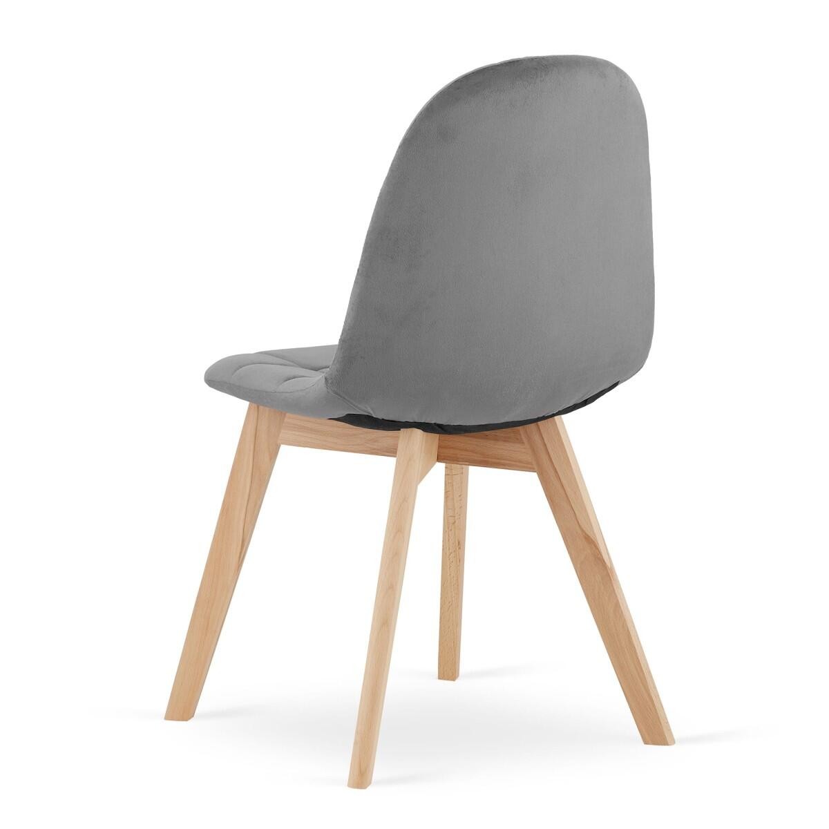 Scaun bucatarie/living, Artool, Bora, catifea, lemn, gri inchis, 44.5x54x81.5 cm — imaginea 4