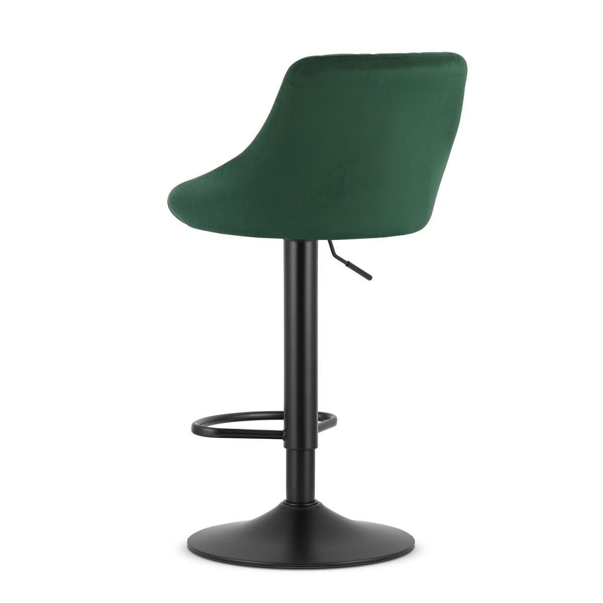 Scaun de bucatarie/bar, Artool, Kast, rotativ, catifea, verde si negru, 45.5x49x85-105 cm — imaginea 3